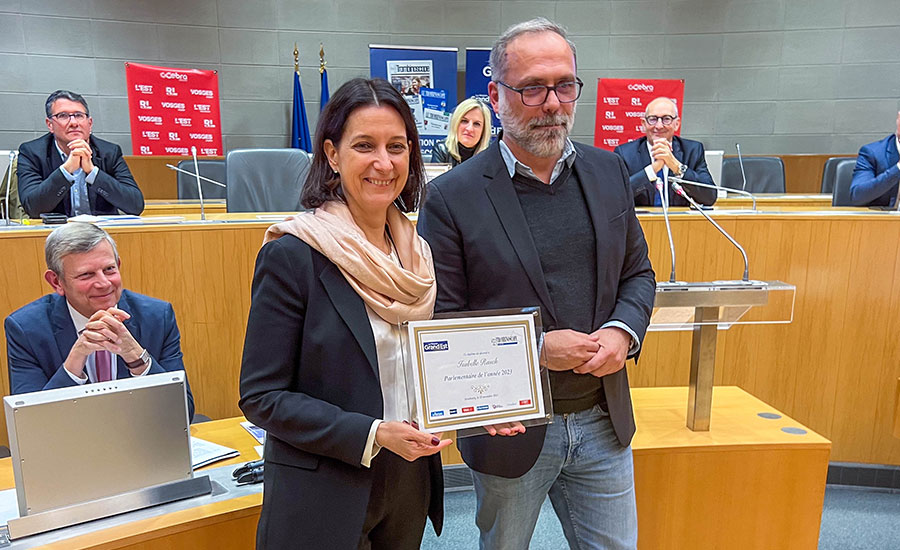 cérémonie de remise des prix ce mardi 28 novembre 2023 au siège du Conseil régional à Strasbourg, Isabelle RAUCH s’est vu décerner le prix de « Parlementaire de l’année » par un jury de journalistes de la région.